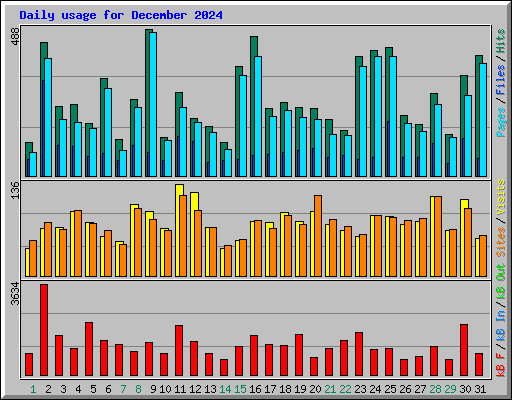 Daily usage for December 2024