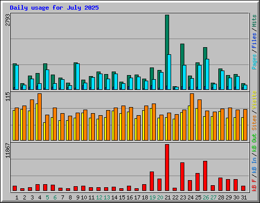 Daily usage for July 2025