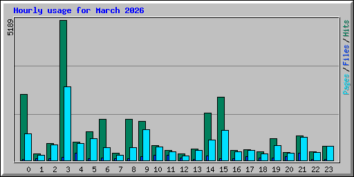 Hourly usage for March 2026