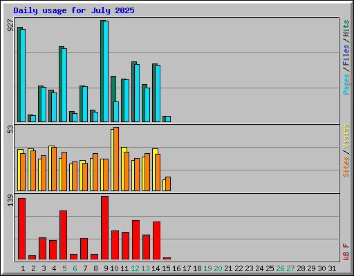Daily usage for July 2025