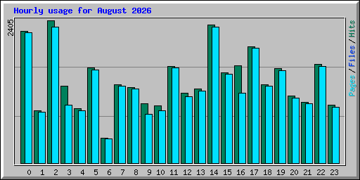 Hourly usage for August 2026
